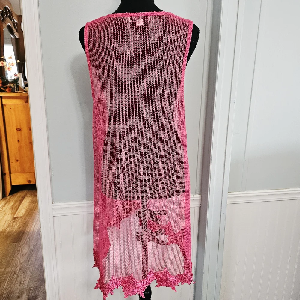 •Simply Noelle Pink Sheer Sleeveless Dress/Coverup